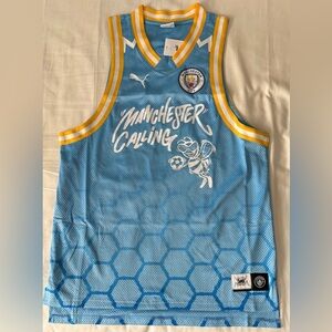 Puma Manchester City Hoops X Basketball Jersey 631694-01 Men’s Sz: Medium